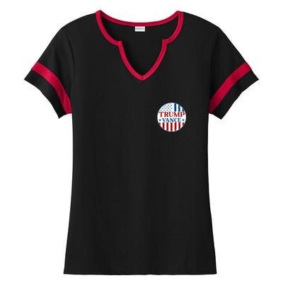 Trump Vance Republican 2024 Election Front And Back Ladies Halftime Notch Neck Tee