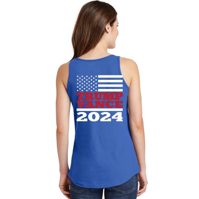 Trump Vance Republican 2024 Election Front And Back Ladies Essential Tank