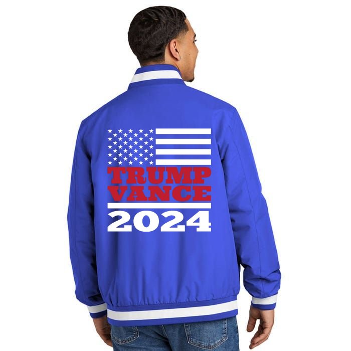 Trump Vance Republican 2024 Election Front And Back Insulated Varsity Jacket