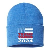 Trump Vance Republican 2024 Election Front And Back Sustainable Knit Beanie