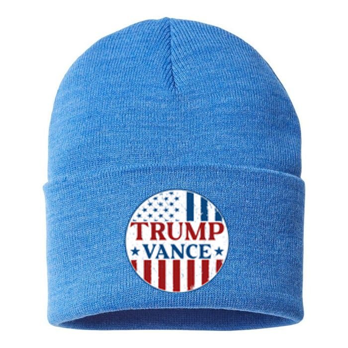 Trump Vance Republican 2024 Election Front And Back Sustainable Knit Beanie