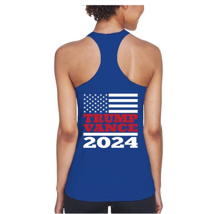 Trump Vance Republican 2024 Election Front And Back Women's Racerback Tank