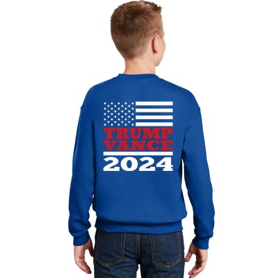 Trump Vance Republican 2024 Election Front And Back Kids Sweatshirt