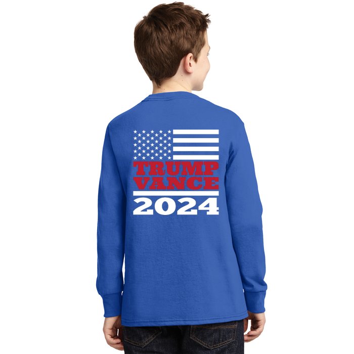 Trump Vance Republican 2024 Election Front And Back Kids Long Sleeve Shirt