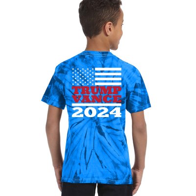 Trump Vance Republican 2024 Election Front And Back Kids Tie-Dye T-Shirt