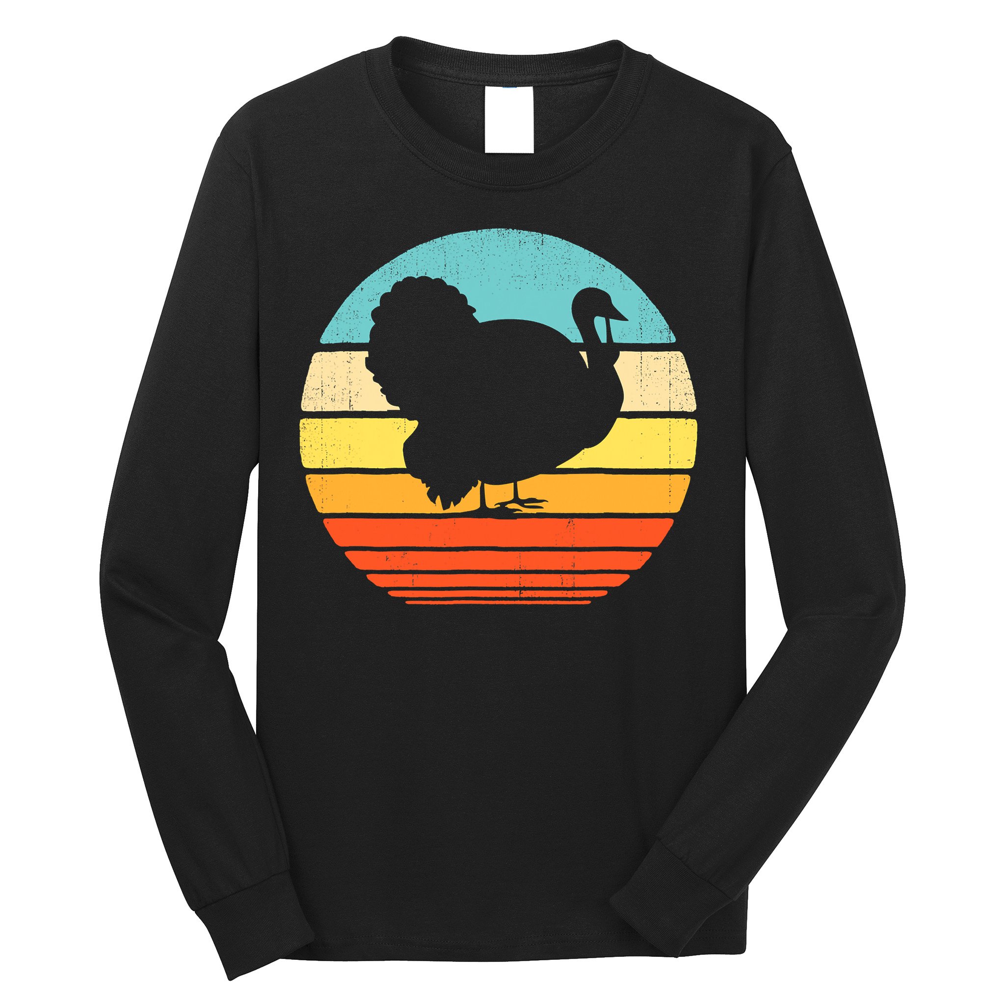 Turkey Vintage Retro Happy Thanksgiving  Long Sleeve Shirt