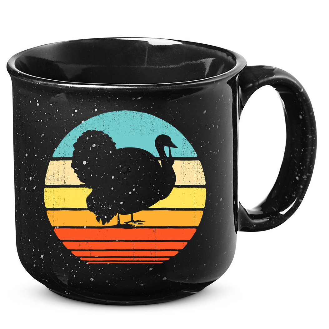 Turkey Vintage Retro Happy Thanksgiving  15oz Campfire Ceramic Mug