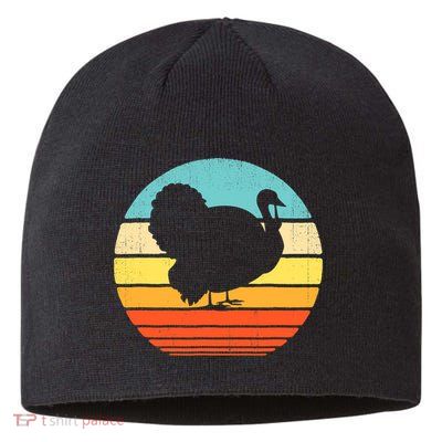 Turkey Vintage Retro Happy Thanksgiving  Sustainable Beanie