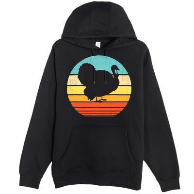 Turkey Vintage Retro Happy Thanksgiving  Premium Pullover Hoodie