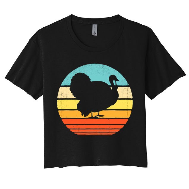 Turkey Vintage Retro Happy Thanksgiving  Crop Top