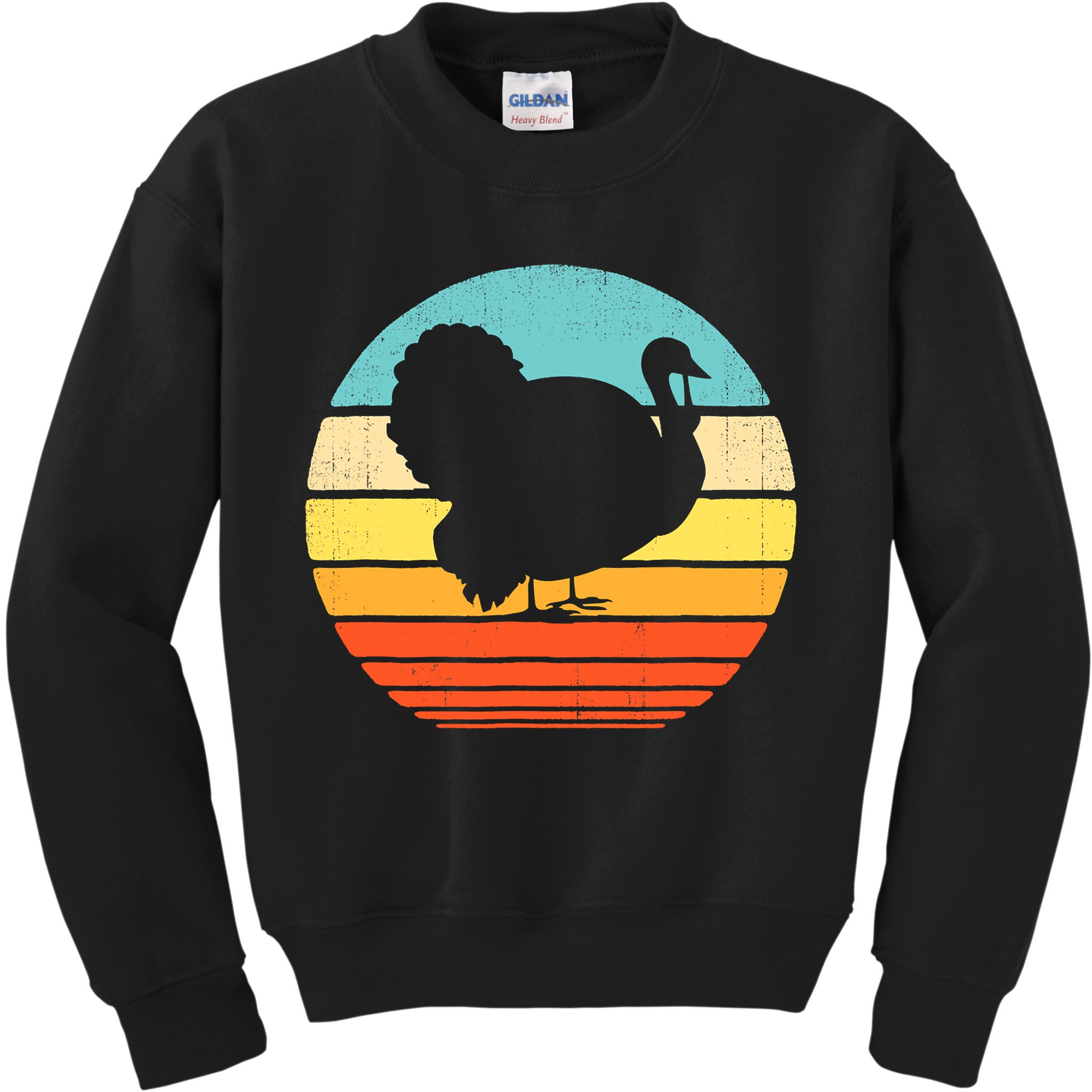 Turkey Vintage Retro Happy Thanksgiving  Kids Sweatshirt