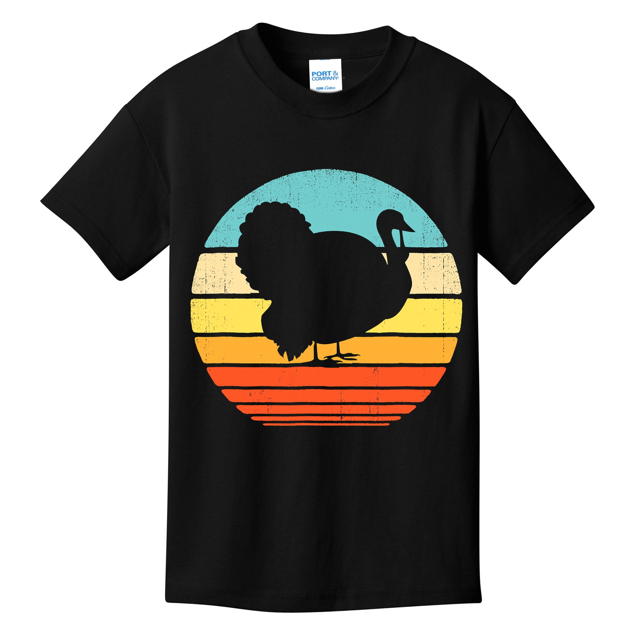Turkey Vintage Retro Happy Thanksgiving  Kids T-Shirt