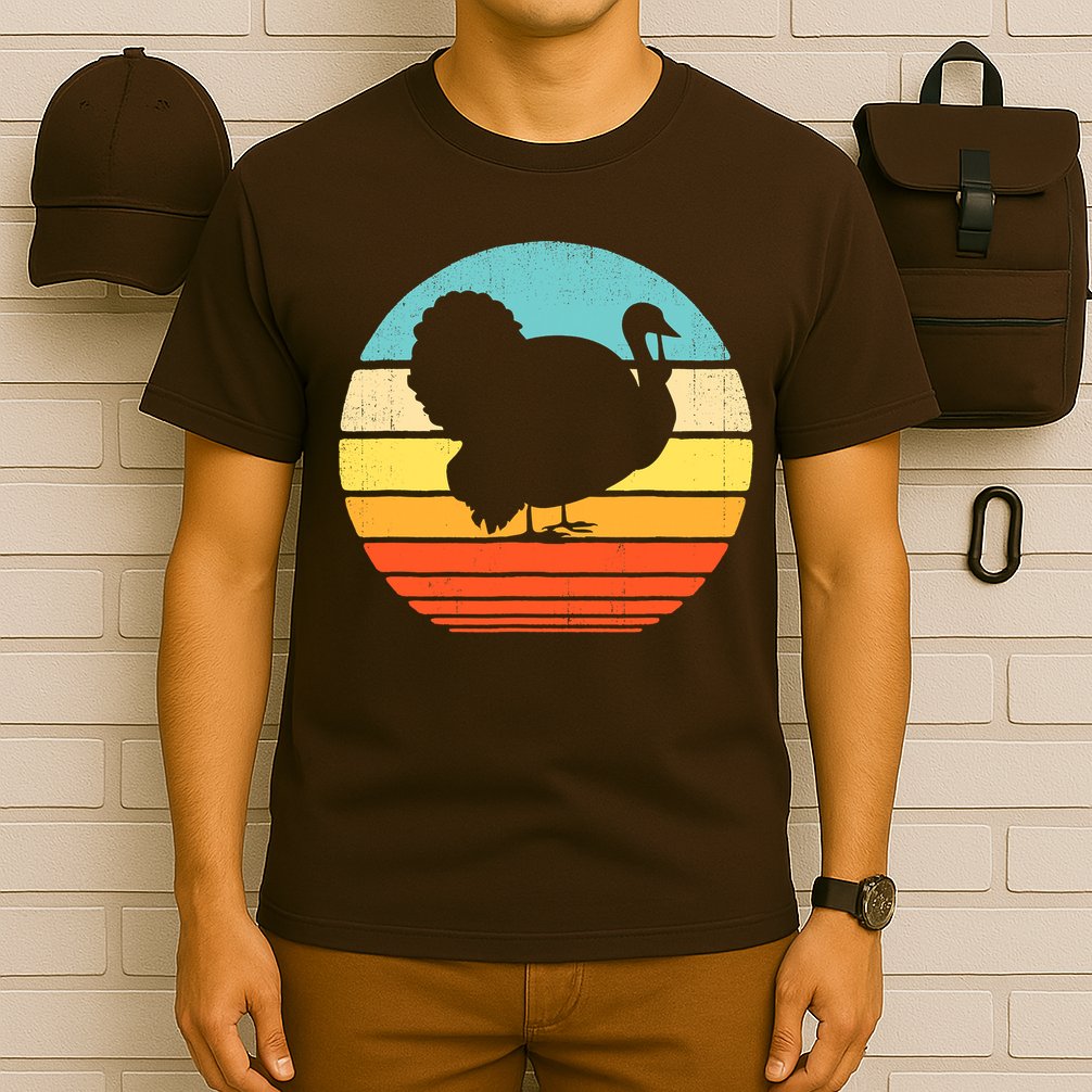 Turkey Vintage Retro Happy Thanksgiving  T-Shirt