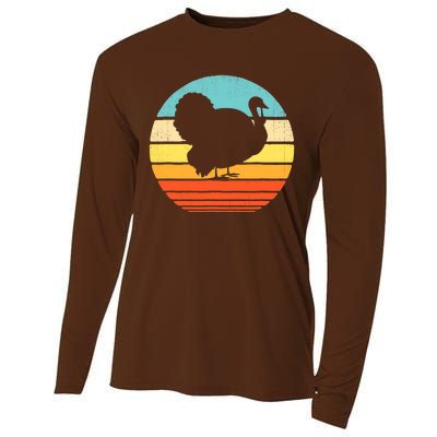 Turkey Vintage Retro Happy Thanksgiving  Cooling Performance Long Sleeve Crew