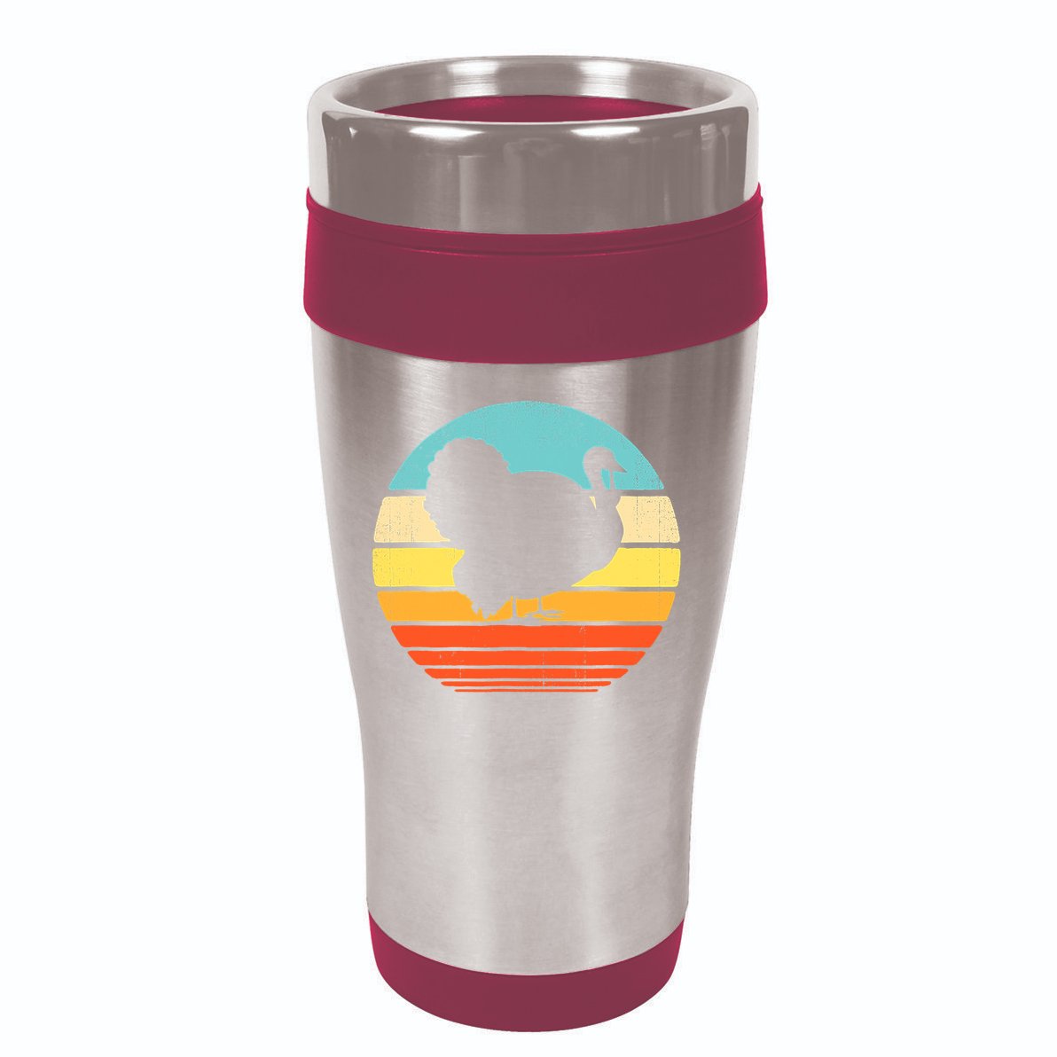 Turkey Vintage Retro Happy Thanksgiving  16oz Travel Tumbler