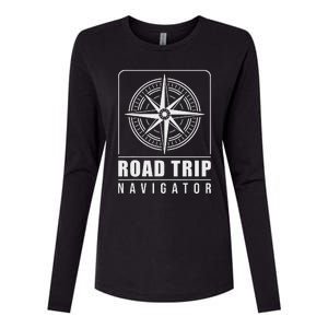 Traveler Vacation Road Trip Navigator Map Womens Cotton Relaxed Long Sleeve T-Shirt