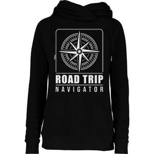 Traveler Vacation Road Trip Navigator Map Womens Funnel Neck Pullover Hood