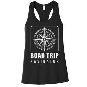 Traveler Vacation Road Trip Navigator Map Women's Racerback Tank