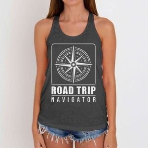 Traveler Vacation Road Trip Navigator Map Women's Knotted Racerback Tank