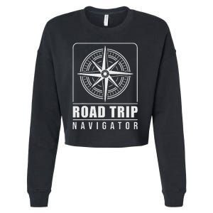 Traveler Vacation Road Trip Navigator Map Cropped Pullover Crew