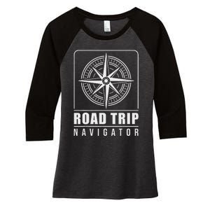 Traveler Vacation Road Trip Navigator Map Women's Tri-Blend 3/4-Sleeve Raglan Shirt