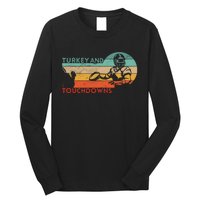 Thanksgiving Vintage Retro Turkey And Touchdowns Football Long Sleeve Shirt