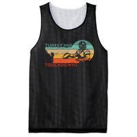 Thanksgiving Vintage Retro Turkey And Touchdowns Football Mesh Reversible Basketball Jersey Tank