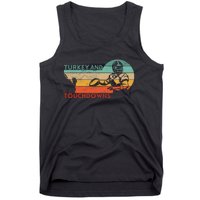 Thanksgiving Vintage Retro Turkey And Touchdowns Football Tank Top