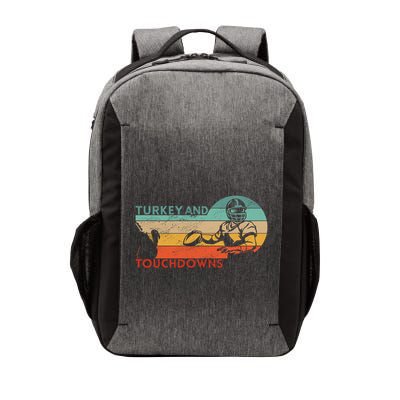 Thanksgiving Vintage Retro Turkey And Touchdowns Football Vector Backpack