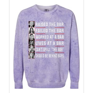 Trump Voter Raised The Bar Failed The Bar Worked At A Bar Colorblast Crewneck Sweatshirt