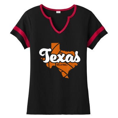 Texas Volleyball Retro Ladies Halftime Notch Neck Tee