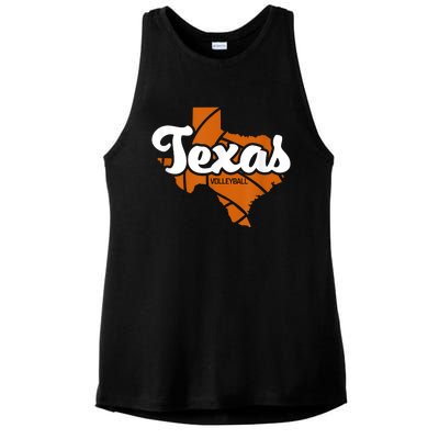 Texas Volleyball Retro Ladies PosiCharge Tri-Blend Wicking Tank