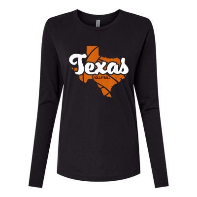 Texas Volleyball Retro Womens Cotton Relaxed Long Sleeve T-Shirt