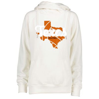 Texas Volleyball Retro Womens Funnel Neck Pullover Hood