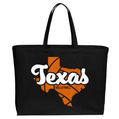 Texas Volleyball Retro Cotton Canvas Jumbo Tote