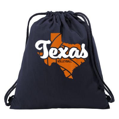 Texas Volleyball Retro Drawstring Bag