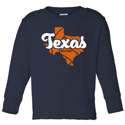 Texas Volleyball Retro Toddler Long Sleeve Shirt