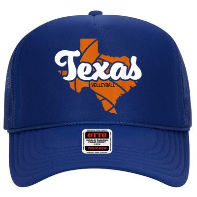 Texas Volleyball Retro High Crown Mesh Back Trucker Hat