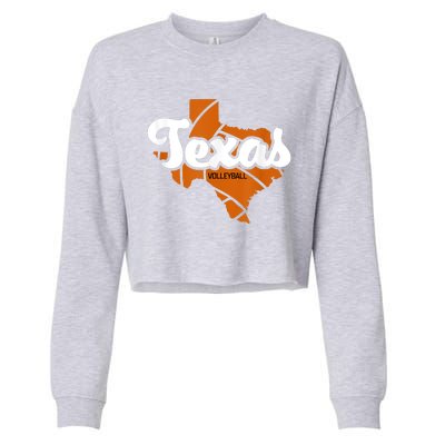 Texas Volleyball Retro Cropped Pullover Crew