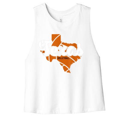 Texas Volleyball Retro Women's Racerback Cropped Tank