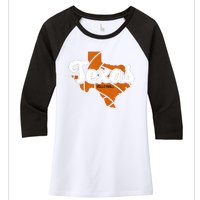 Texas Volleyball Retro Women's Tri-Blend 3/4-Sleeve Raglan Shirt