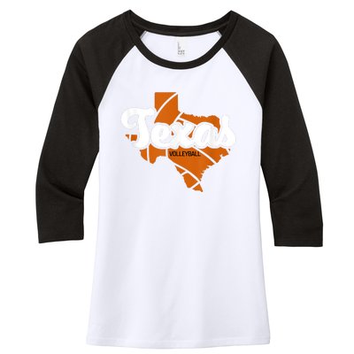 Texas Volleyball Retro Women's Tri-Blend 3/4-Sleeve Raglan Shirt