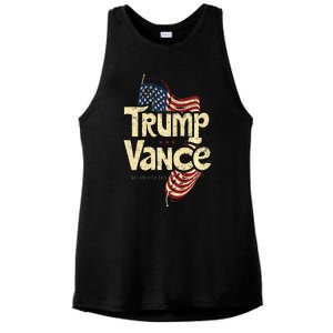 Trump Vance Retro Style Premium Ladies PosiCharge Tri-Blend Wicking Tank