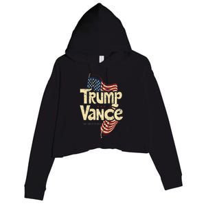 Trump Vance Retro Style Premium Crop Fleece Hoodie