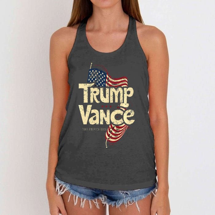 Trump Vance Retro Style Premium Women's Knotted Racerback Tank