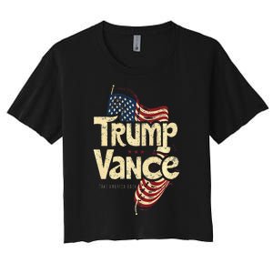 Trump Vance Retro Style Premium Women's Crop Top Tee