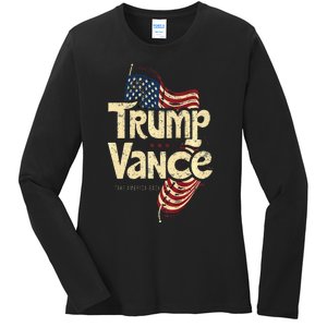 Trump Vance Retro Style Premium Ladies Long Sleeve Shirt