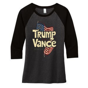 Trump Vance Retro Style Premium Women's Tri-Blend 3/4-Sleeve Raglan Shirt