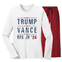 Trump Vance Rfk Jr 2024 IM Voting For Trump Kennedy Vance Women's Long Sleeve Flannel Pajama Set 