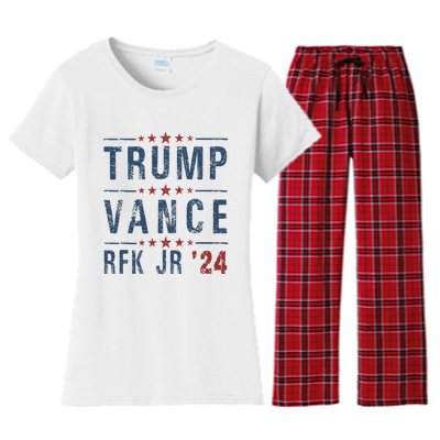 Trump Vance Rfk Jr 2024 IM Voting For Trump Kennedy Vance Women's Flannel Pajama Set